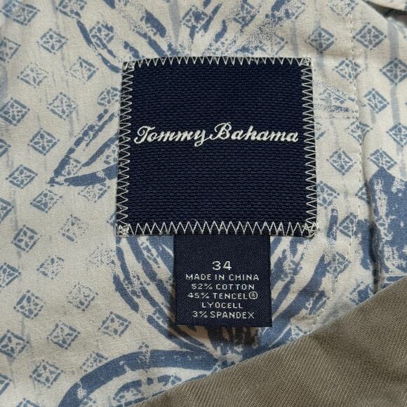 Tommy Bahama Shorts Mens 34 Chino Olive Green Golf Cotton Lyocell Stretch - Picture 3 of 8